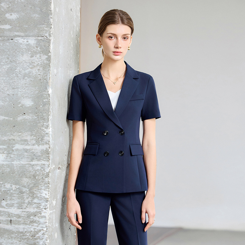 Women Formal Wear Shirt And Pant - 여성 여름 얇은 반팔 정장2025대학생 면접용