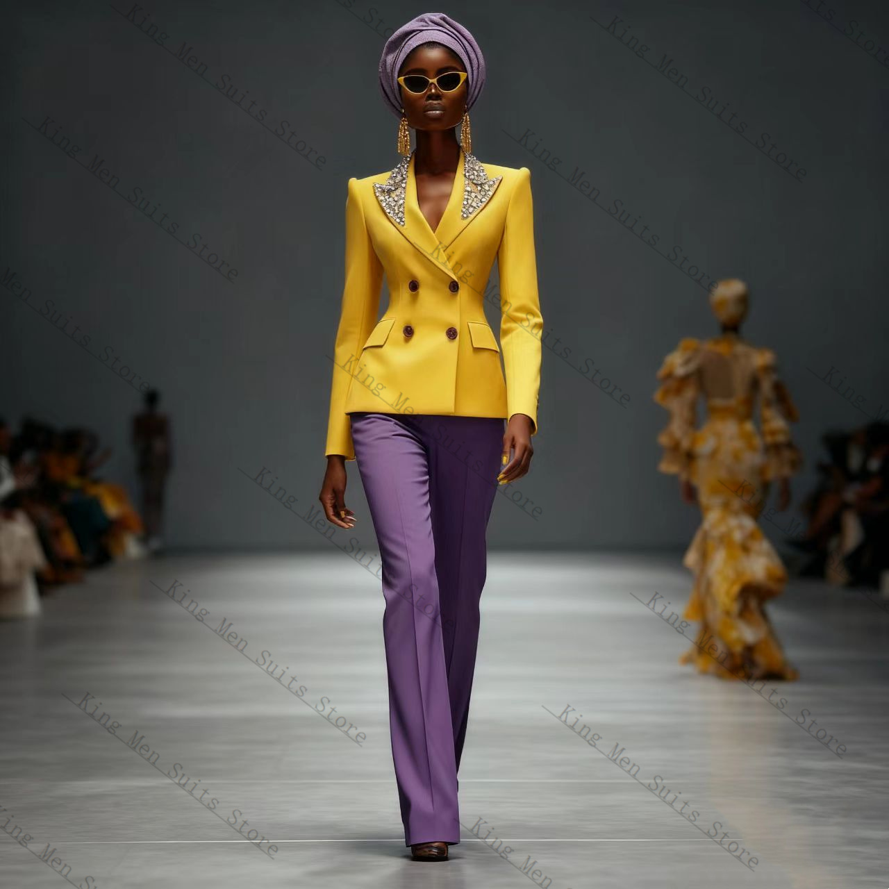Women'S Formal Wear For A Wedding Guest - 럭셔리 크리스탈 여성 정장 세트 2피스