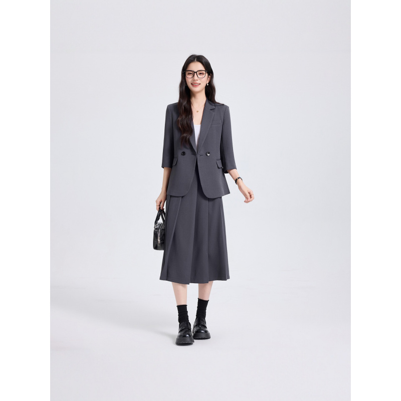 Women Formal Wear Shirt And Pant - 네이비 블루 여성 정장 세트, 봄/가을용,