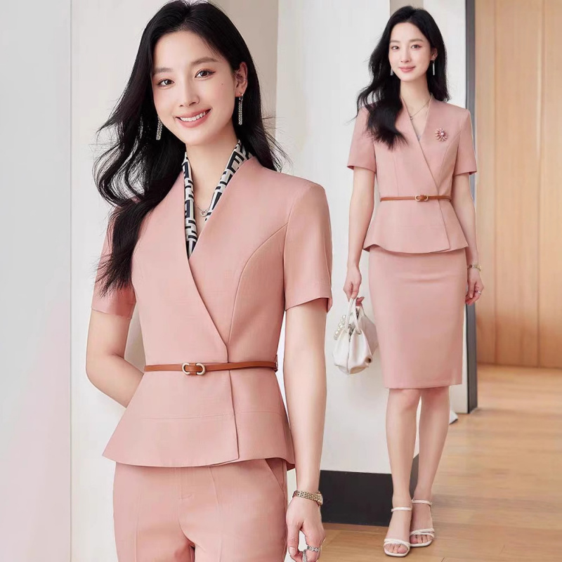 Women Formal Wear Shirt And Pant - 여성용 반팔 정장2025신상 여름 얇은 출퇴근