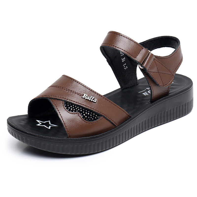 여성용 블랙 가죽 티스트랩 피프토 샌들, 청키 힐과 조 - Formal Women Daily Wear Sandals 리뷰 및 가격