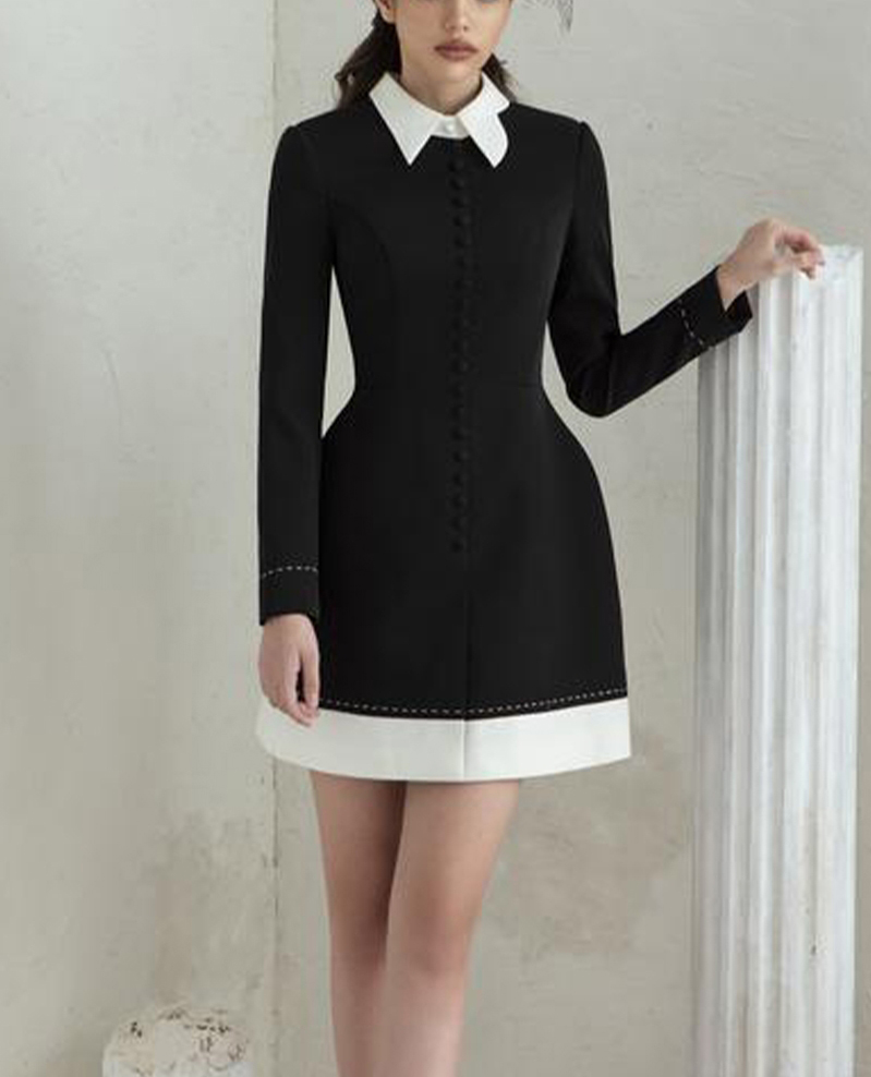 테일러 샵 리틀 블랙 드레스 블랙 드레스 레트로 슬림하 - Formal Dress Female 리뷰 및 가격
