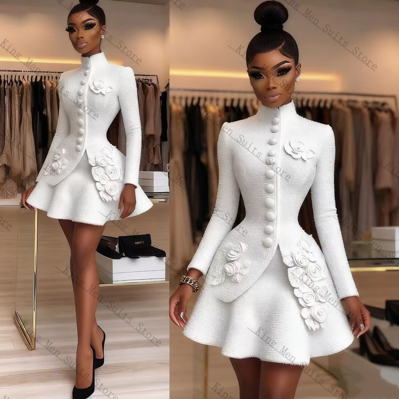 럭셔리 화이트 여성 정장 세트 2피스 블레이저+숏 미니 - Women'S Formal Wear For A Wedding Guest 리뷰 및 가격