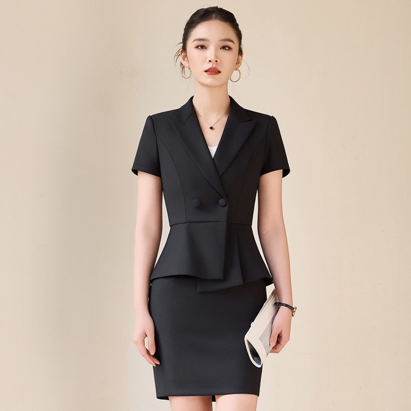여성용 회색 반팔 정장, 여름 전문직 복장, 고급스럽고 - Women'S Formal Wear Stores 리뷰 및 가격