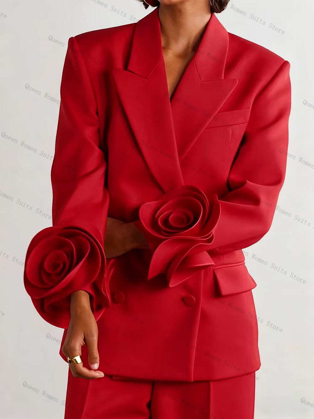 럭셔리 레드 여성 정장 세트 2피스 블레이저+바지 3D - Women'S Formal Wear For A Wedding Guest 리뷰 및 가격