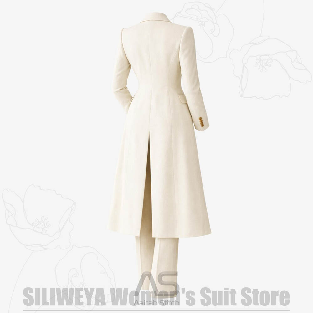 여성 정장 3피스 더블 브레스티드 롱 코트 베스트 팬츠 - Women Formal Wear Shirt And Pant 리뷰 및 가격