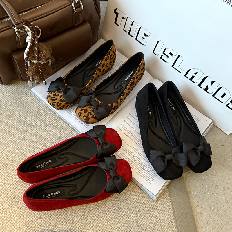 여성용 멀티 컬러 스웨이드 발레 플랫 슈즈, 리본 디테 - Formal Women Daily Wear Shoes 리뷰 및 가격
