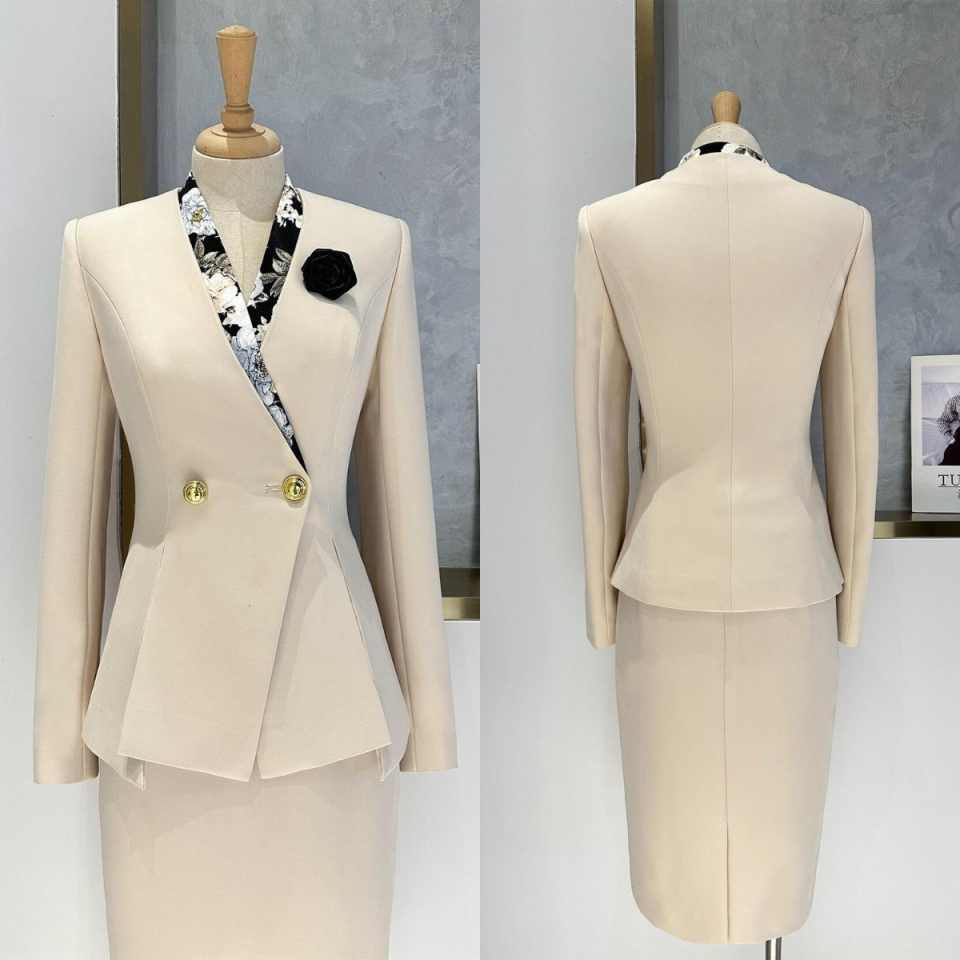 우아한 페플럼 여성 정장 세트, 노치드 라펠 블레이저와 - Women Formal Wear For Conference 리뷰 및 가격