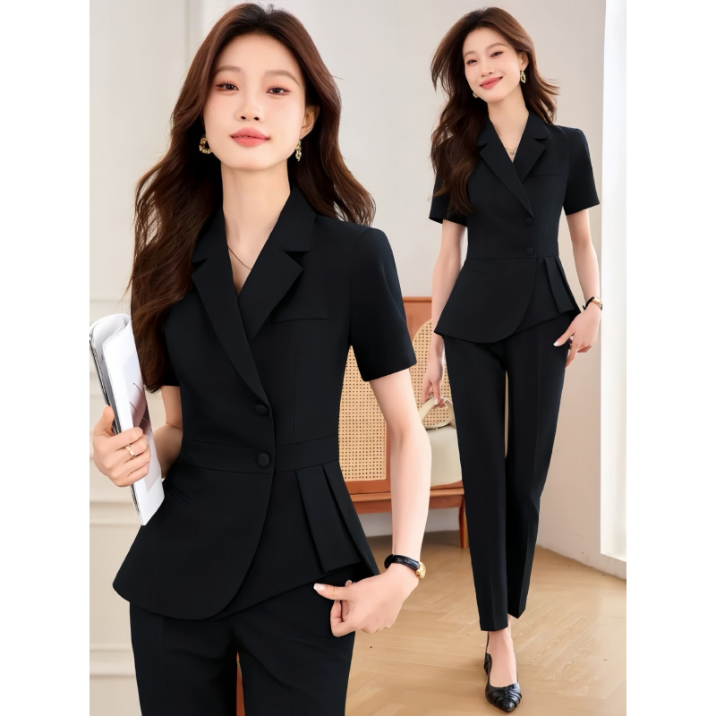 네이비 블루 여성용 얇은 전문직 정장2025신상 여름  - Women Formal Wear Shirt And Pant 리뷰 및 가격
