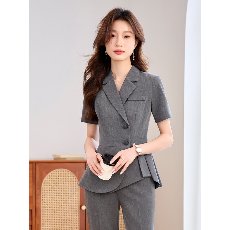네이비 블루 여성용 얇은 전문직 정장2025신상 여름  - Women Formal Wear Shirt And Pant 리뷰 및 가격